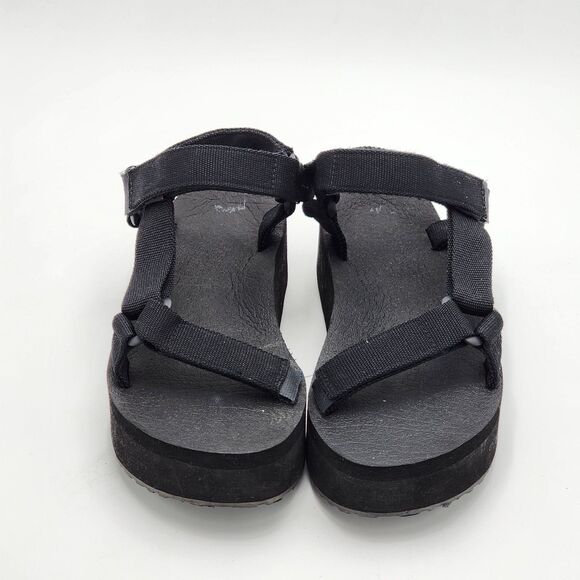 Cushionaire Sassy Black Platform Sandals Size 7 - Picture 2 of 10